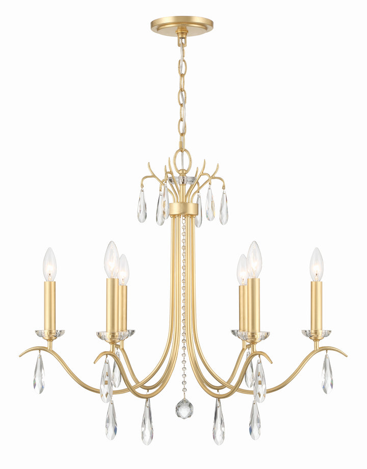 Crystorama Rollins 6 Light Antique Gold Chandelier