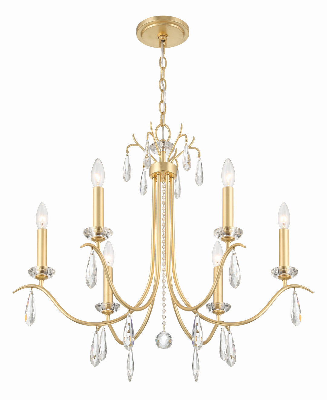 Crystorama Rollins 6 Light Antique Gold Chandelier