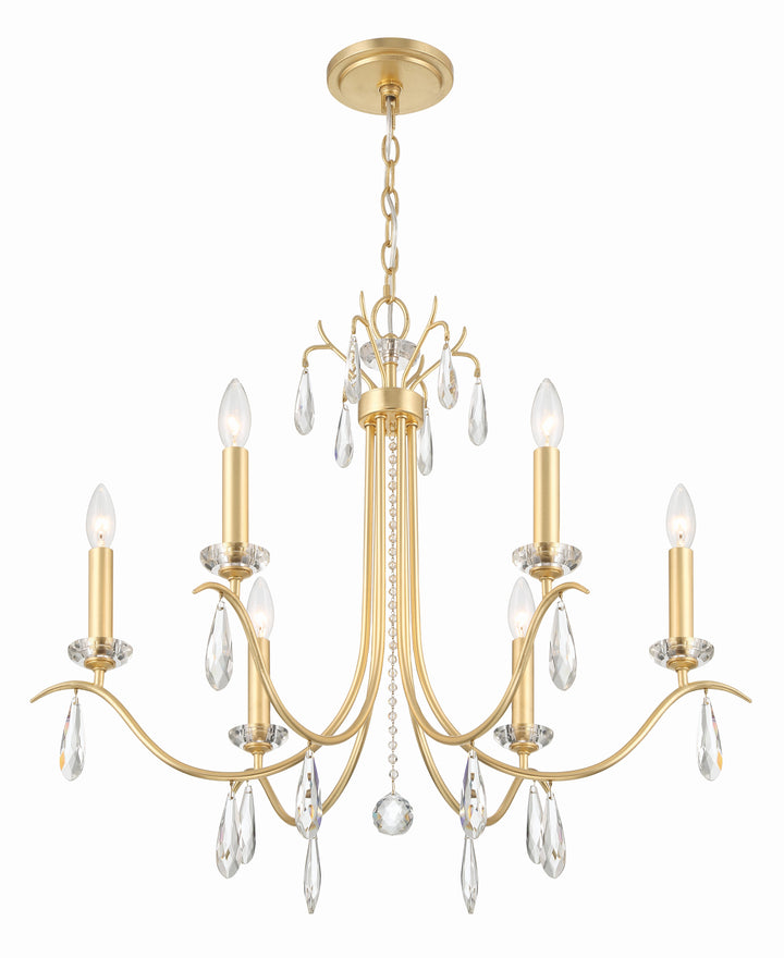 Crystorama Rollins 6 Light Antique Gold Chandelier