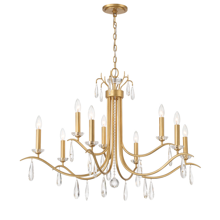 Crystorama Rollins 9 Light Antique Gold Chandelier