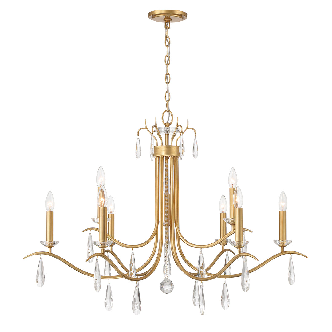 Crystorama Rollins 9 Light Antique Gold Chandelier