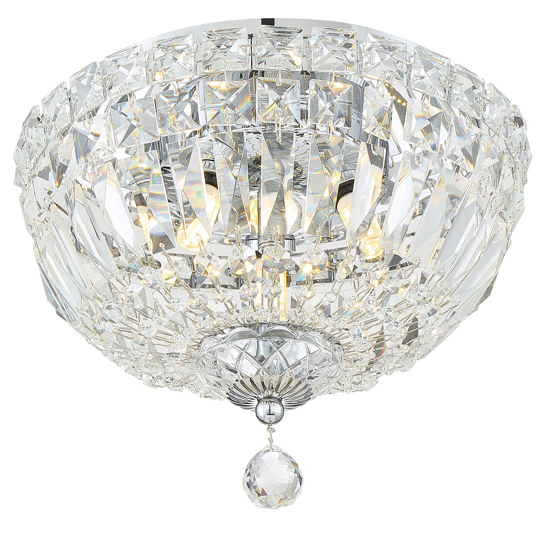 Crystorama Roslyn 3 Light Polished Chrome Flush Mount