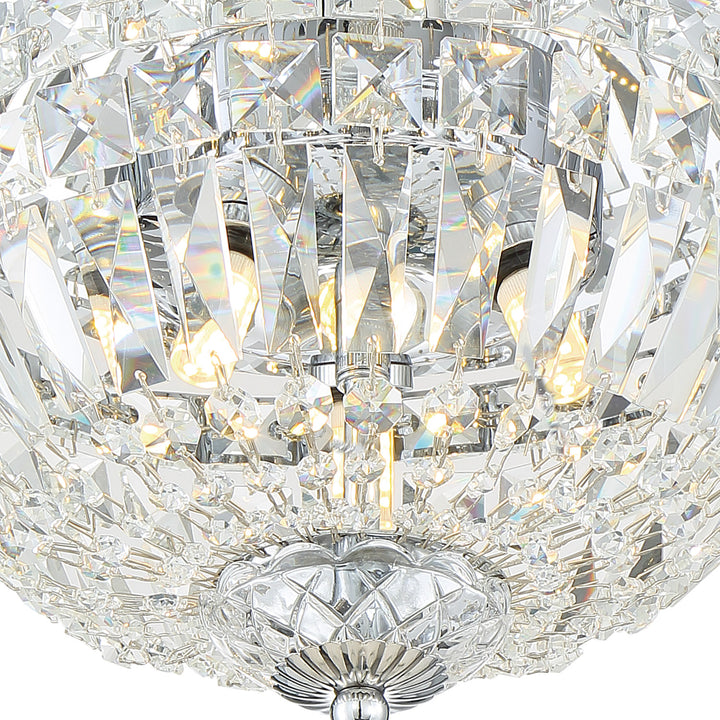 Crystorama Roslyn 3 Light Polished Chrome Flush Mount