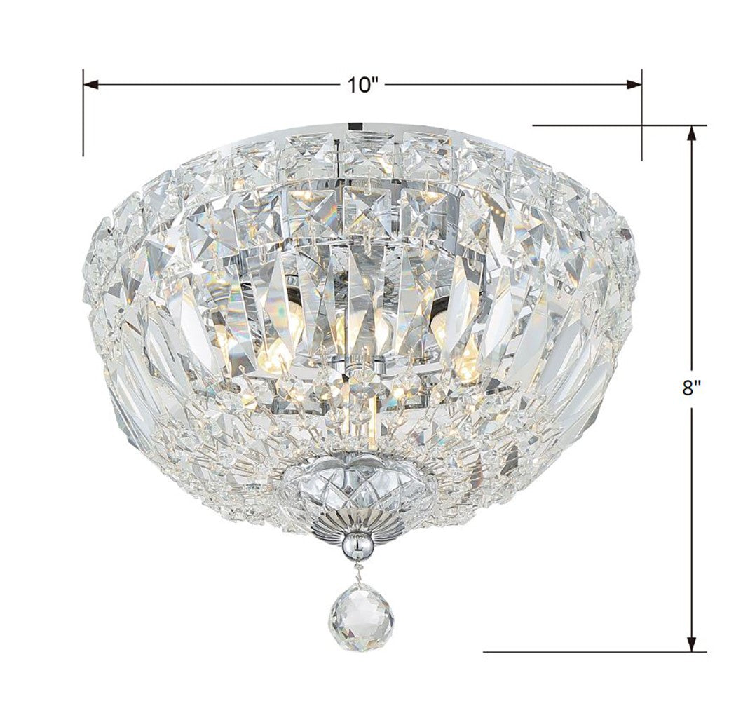 Crystorama Roslyn 3 Light Polished Chrome Flush Mount