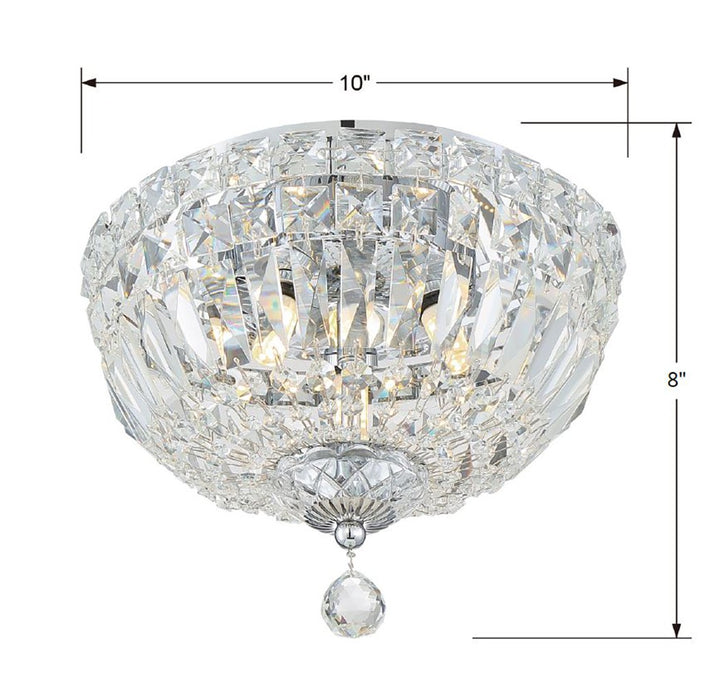 Crystorama Roslyn 3 Light Polished Chrome Flush Mount