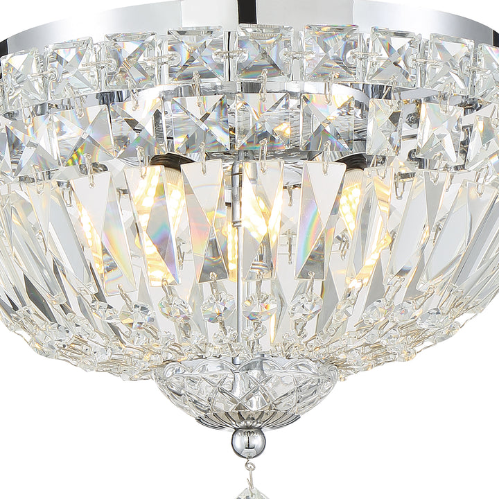 Crystorama Roslyn 4 Light Polished Chrome Flush Mount