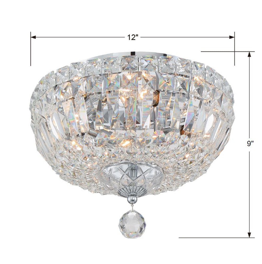 Crystorama Roslyn 4 Light Polished Chrome Flush Mount