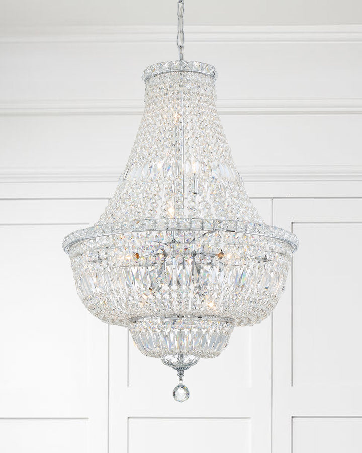 Crystorama Roslyn 9 Light Polished Chrome Chandelier