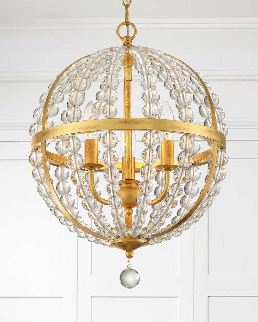 Crystorama Roxy 3 Light Antique Gold Mini Chandelier