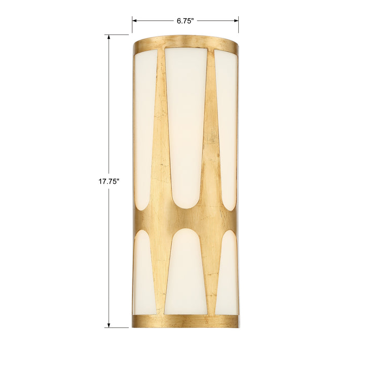 Crystorama Royston 2 Light Antique Gold Sconce