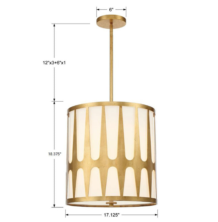 Crystorama Royston 4 Light Antique Gold Mini Chandelier