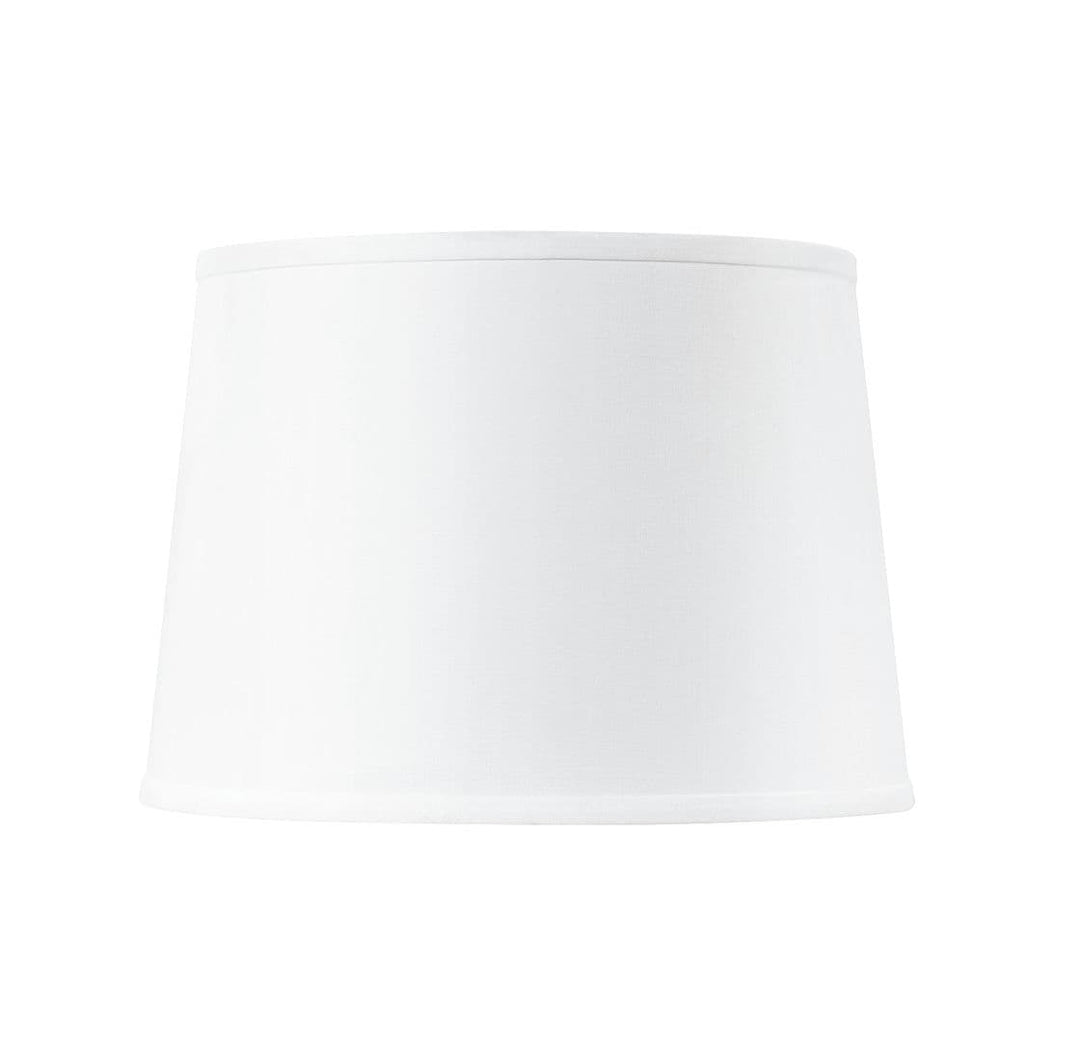 Shade 14-inch White Linen, with Nickel - White