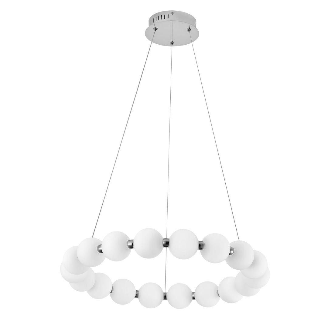 Dainolite 24W Polished Chrome Chandelier w/ White Acrylic