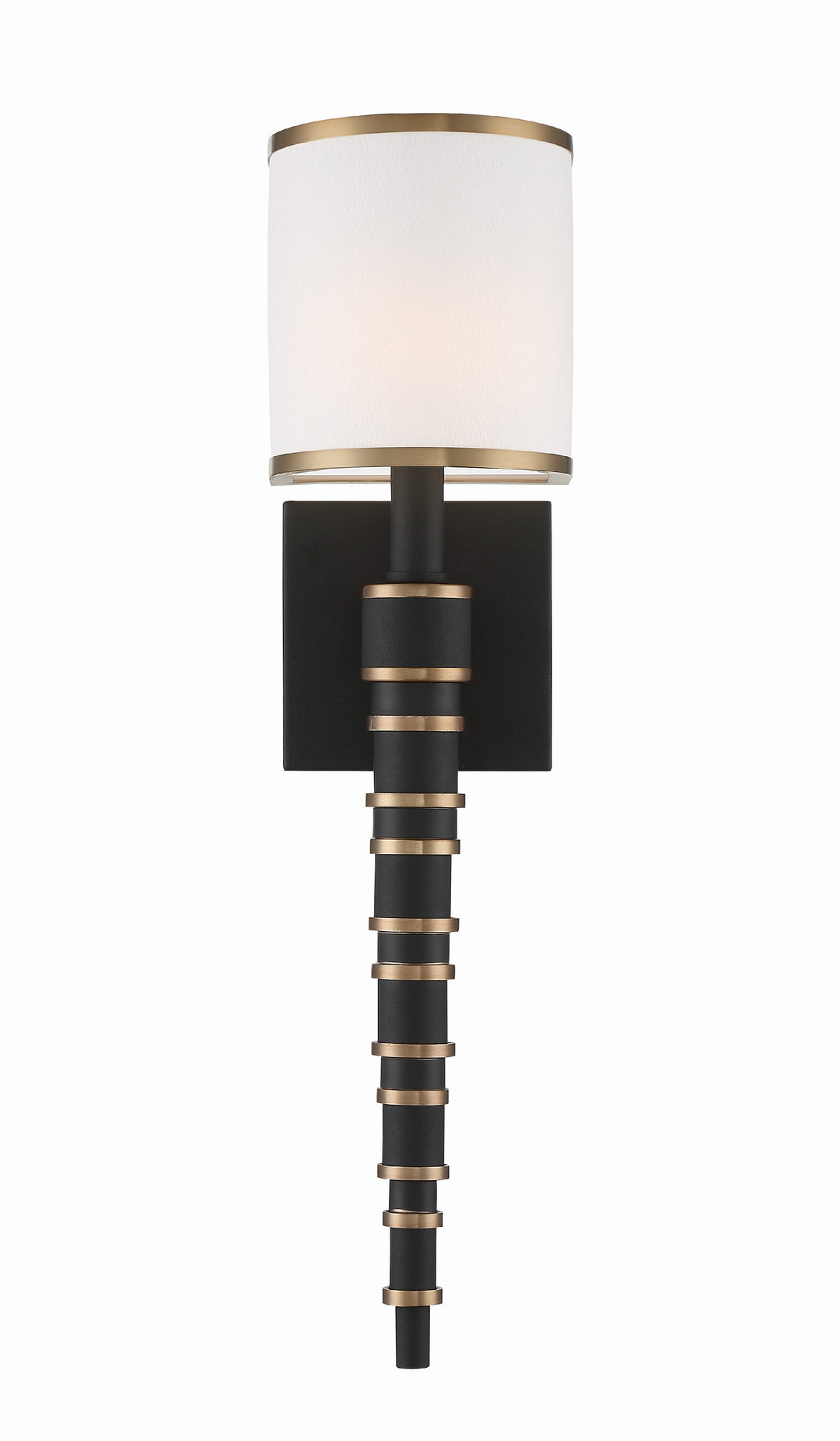 Crystorama Sloane 1 Light Vibrant Gold + Black Forged Sconce