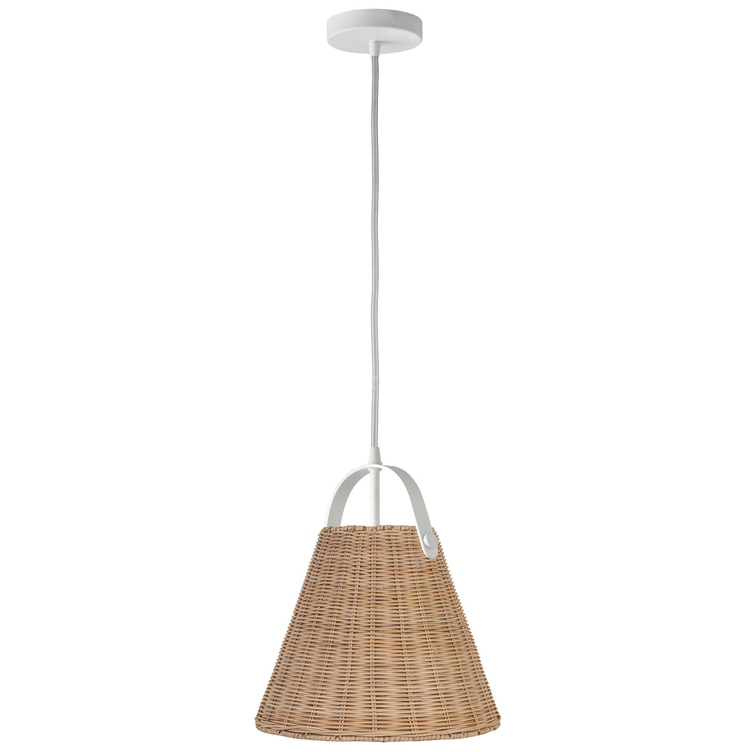 Dainolite 1 Light Incandescent Pendant Aged Brass with Wicker Shade