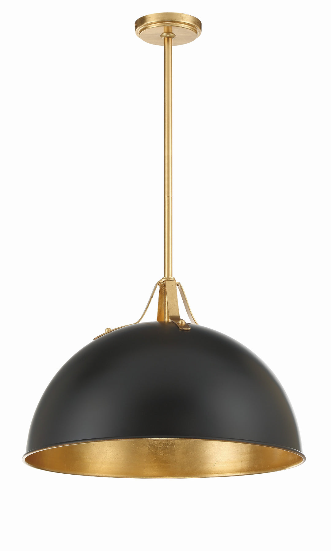 Crystorama Soto 1 Light Matte Black + Antique Gold Chandelier