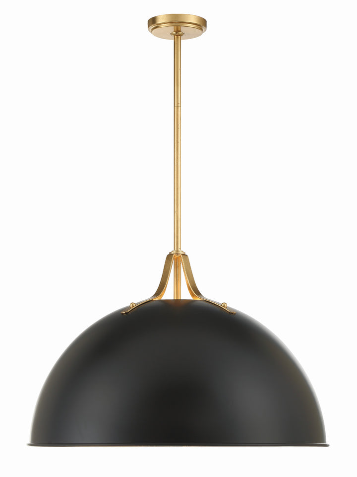 Crystorama Soto 3 Light Matte Black + Antique Gold Chandelier