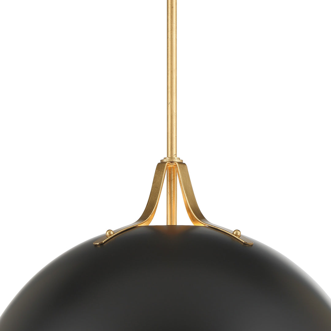 Crystorama Soto 3 Light Matte Black + Antique Gold Chandelier