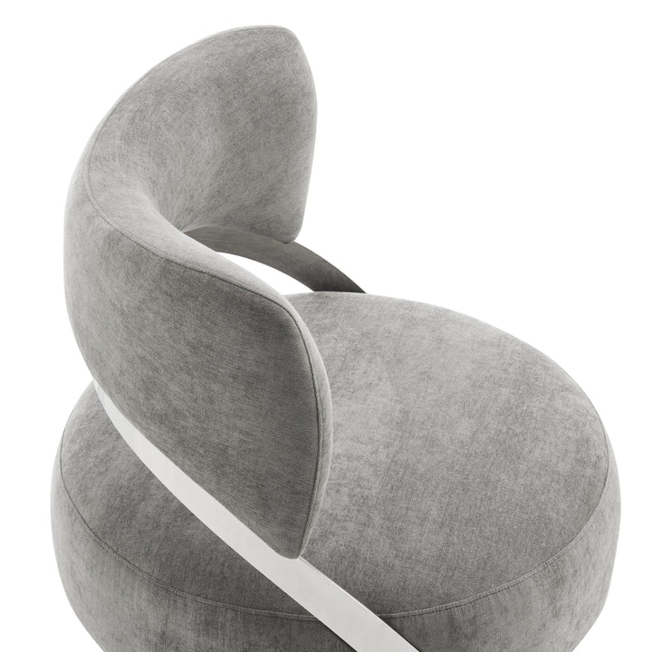 Aura Modern Accent Chair // Gray and Chrome