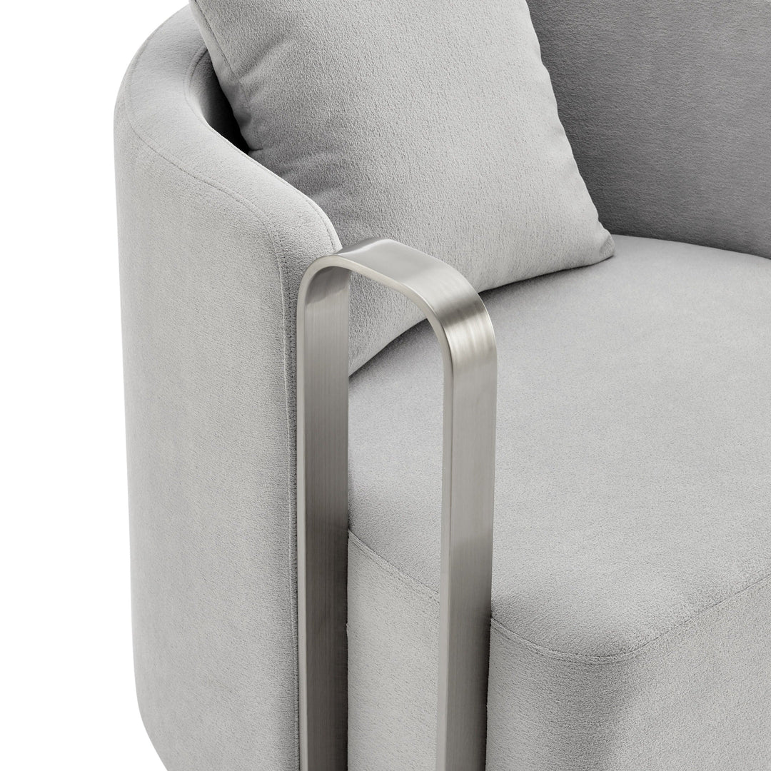 The Marvel Contemporary Accent Chair // Gray and Brushed Nickel