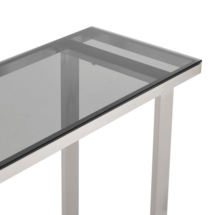 Monolith Chic Marble Console Table - White / Black Top