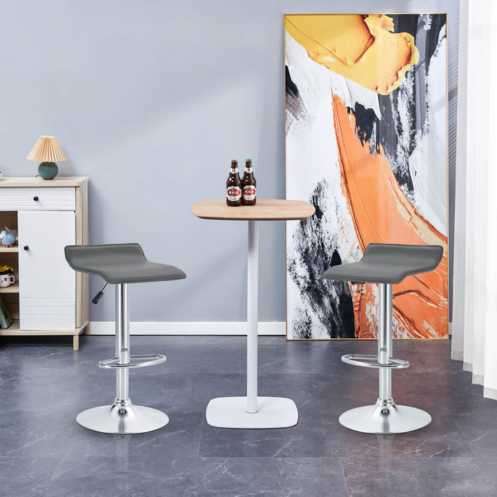 Zenith Chrome Elegance Counter Set of Two Stools // Gray