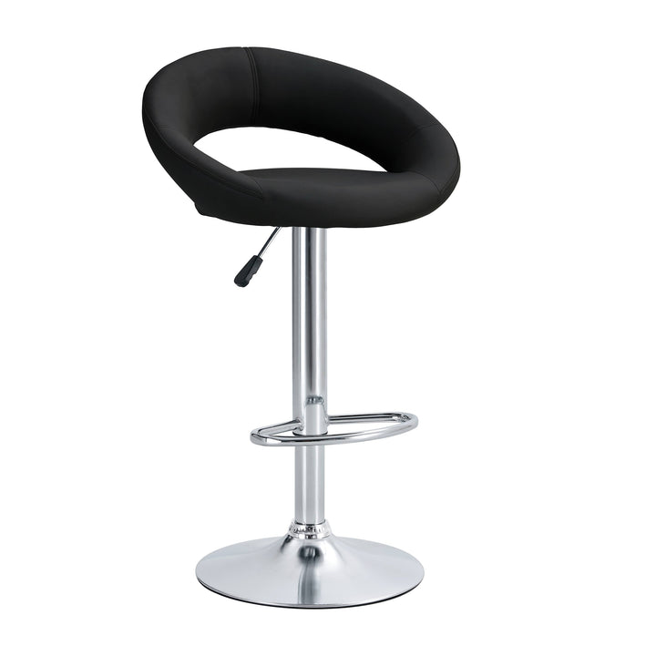 Opulent Orbit Chrome Swivel - Set of Two Set of Two Stools // Black