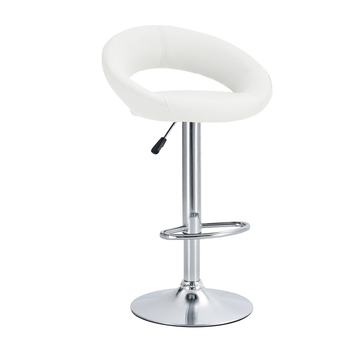 Opulent Orbit Chrome Swivel - Set of Two Stools // White