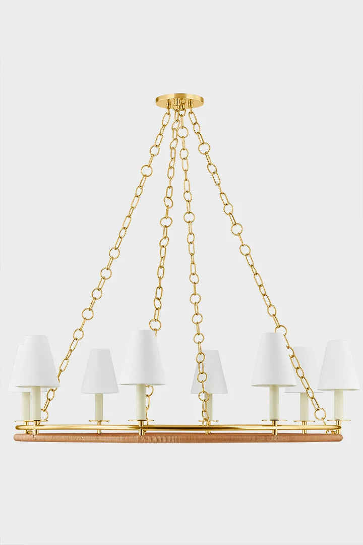 Swanton Chandelier, Aged Brass