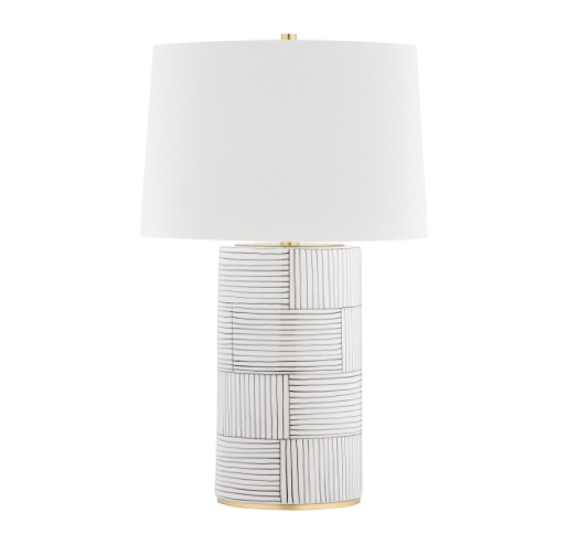 Borneo Table Lamp - Aged Brass/Stripe