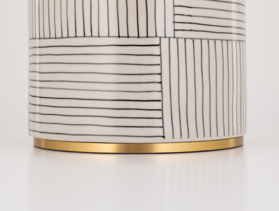 Borneo Table Lamp - Aged Brass/Stripe