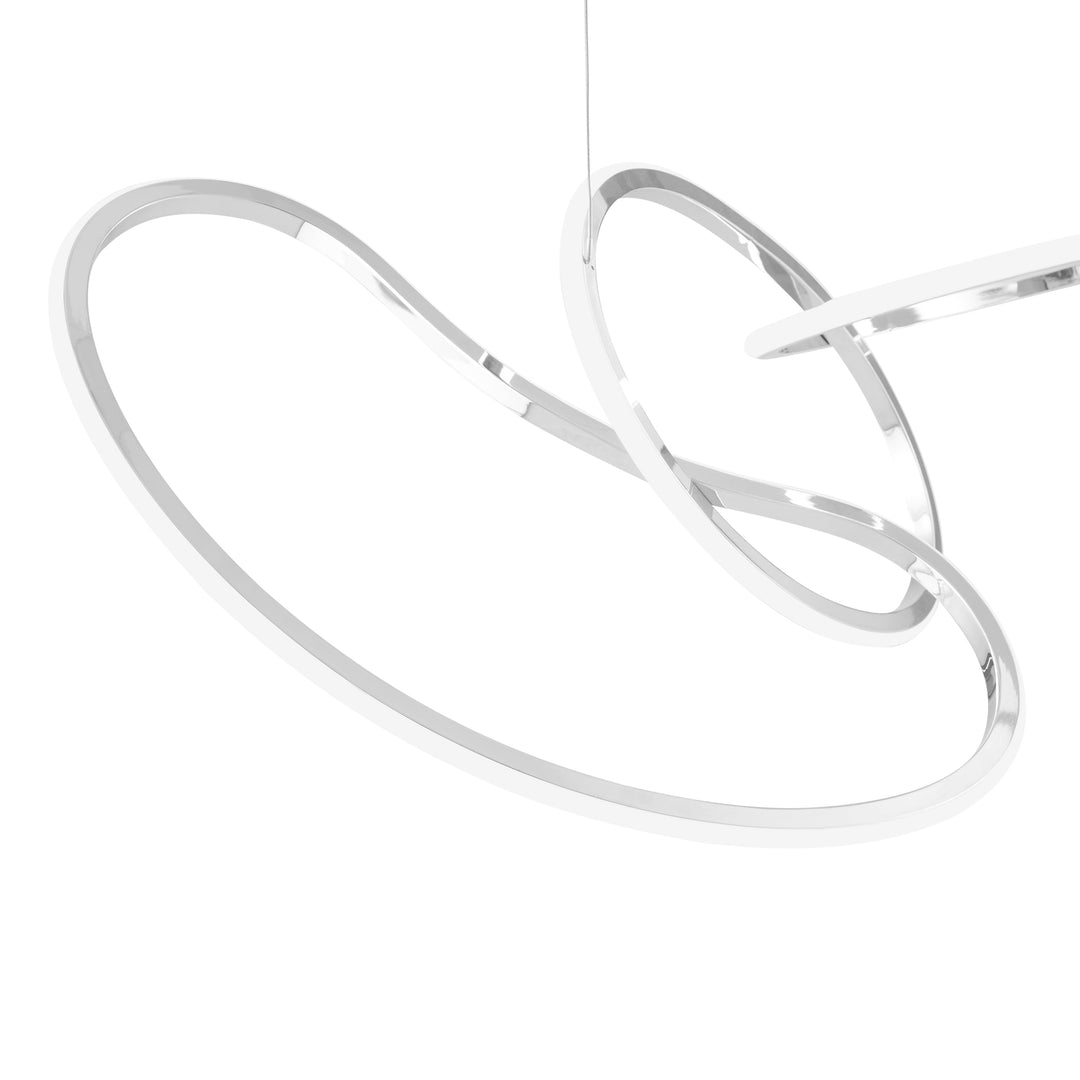 Seoul LED Hoops Rectangular Chandelier // Chrome