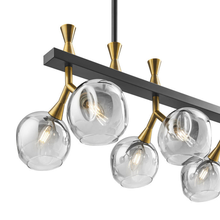 Sonder Rectangular Gold and Black Chandelier