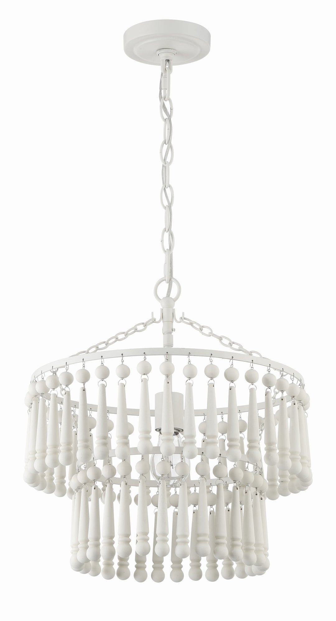 Crystorama Tiana 1 Light Matte White Pendant