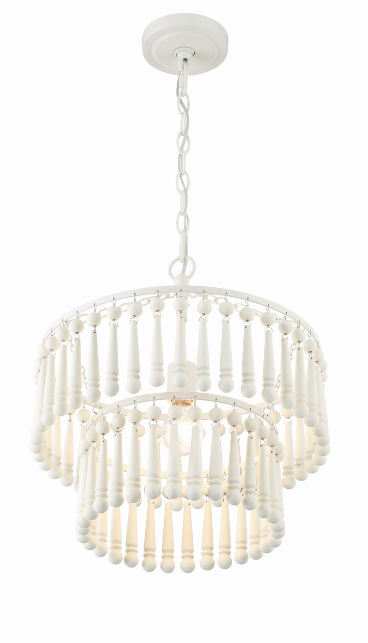 Crystorama Tiana 1 Light Matte White Pendant