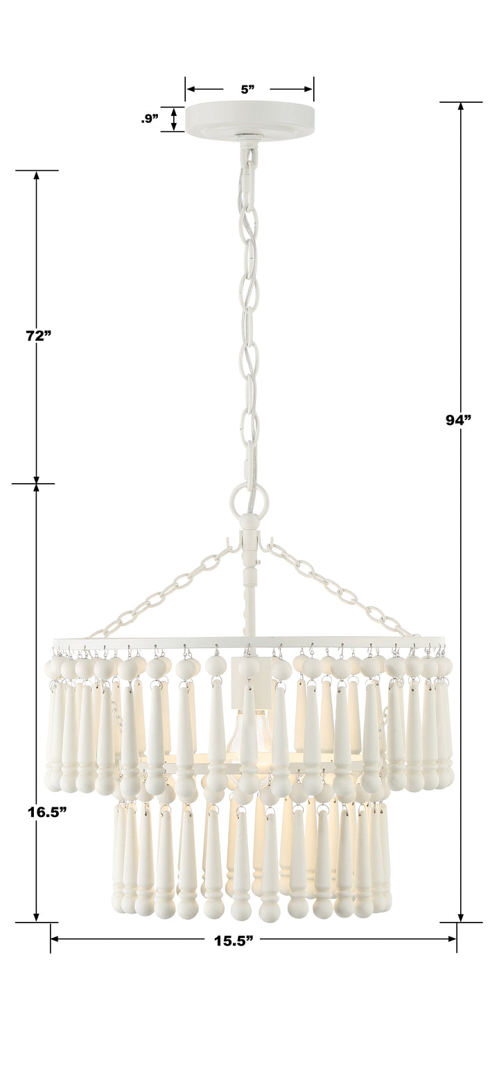 Crystorama Tiana 1 Light Matte White Pendant