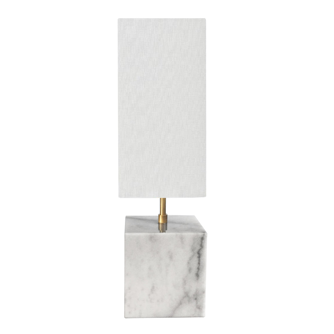 Dainolite 1 Light Incandescent Table Lamp, White / Aged Brass White Shade