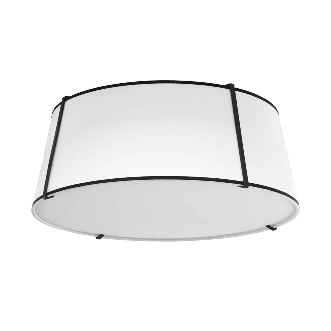 Dainolite 4 Light Trapezoid Flush Mount Gold & Black Shade w/White Fabric Diffuser