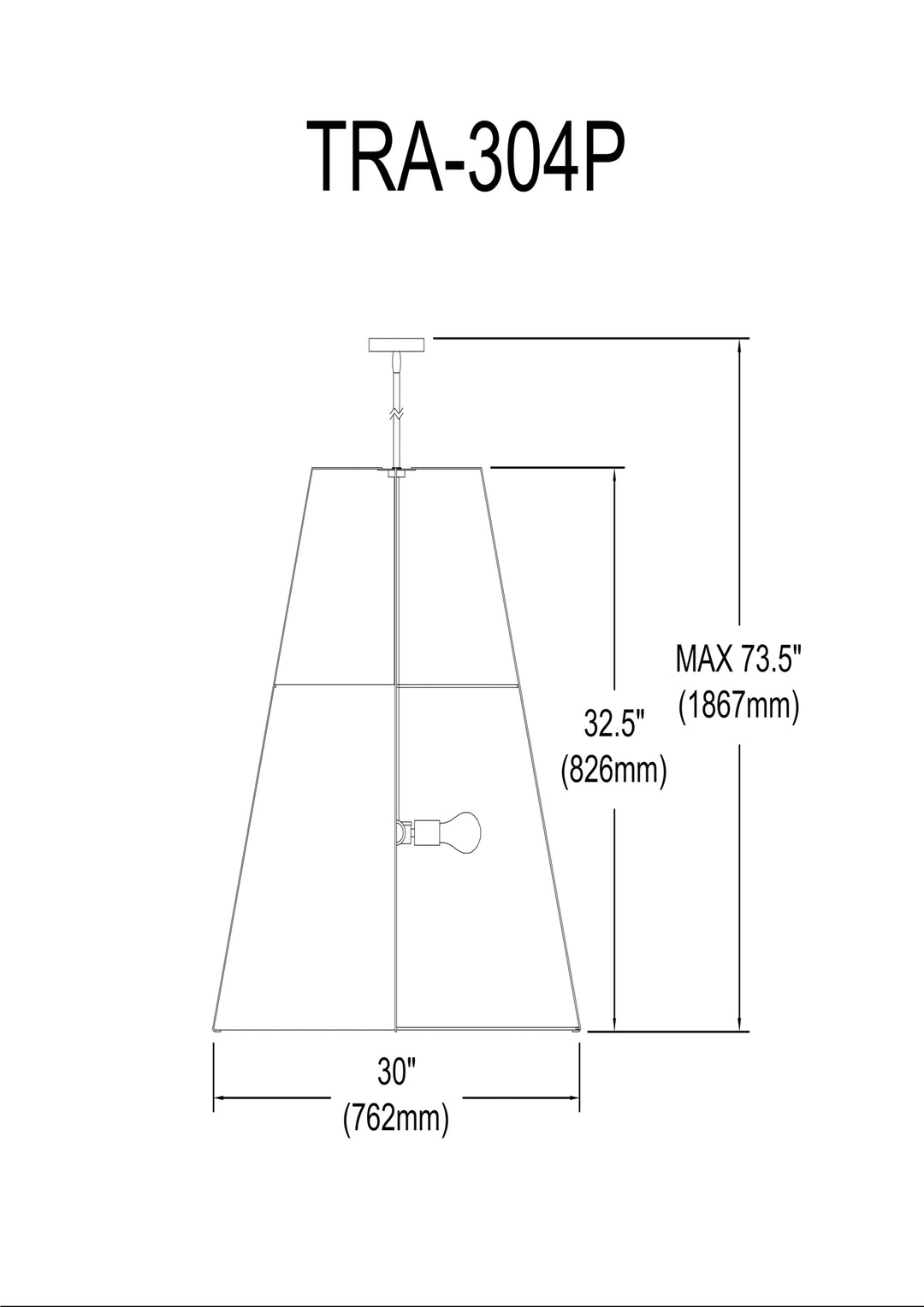 Dainolite 4 Light Trapezoid Pendant Cream Shade w/ White Fabric Diffuser