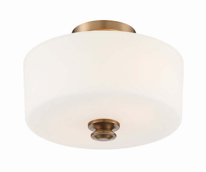 Crystorama Travis 2 Light Black Forged Semi Flush Mount