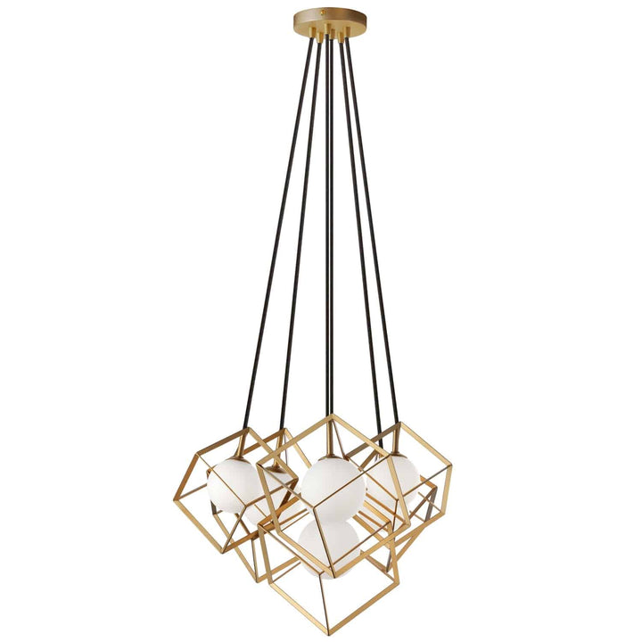 Dainolite 6 Light Halogen Pendant Gold Finish