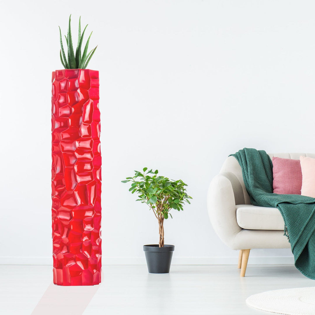 Textured Honeycomb Vase // Red, 52"