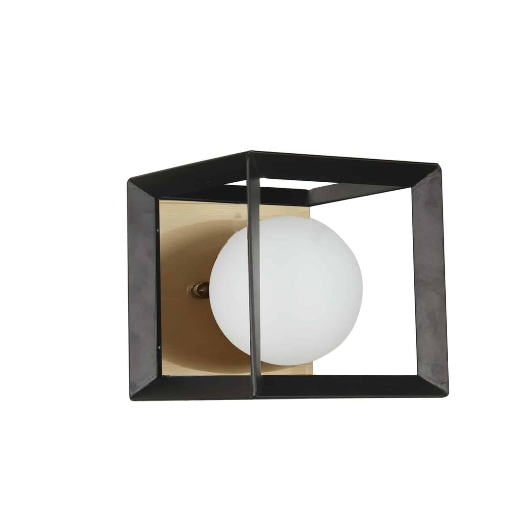 Dainolite 1 Light Halogen Wall Sconce Black and Aged Brass Finish