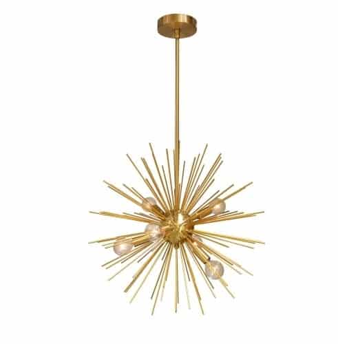 Dainolite 6 Light Pendant, Gold / Vintage Bronze Finish