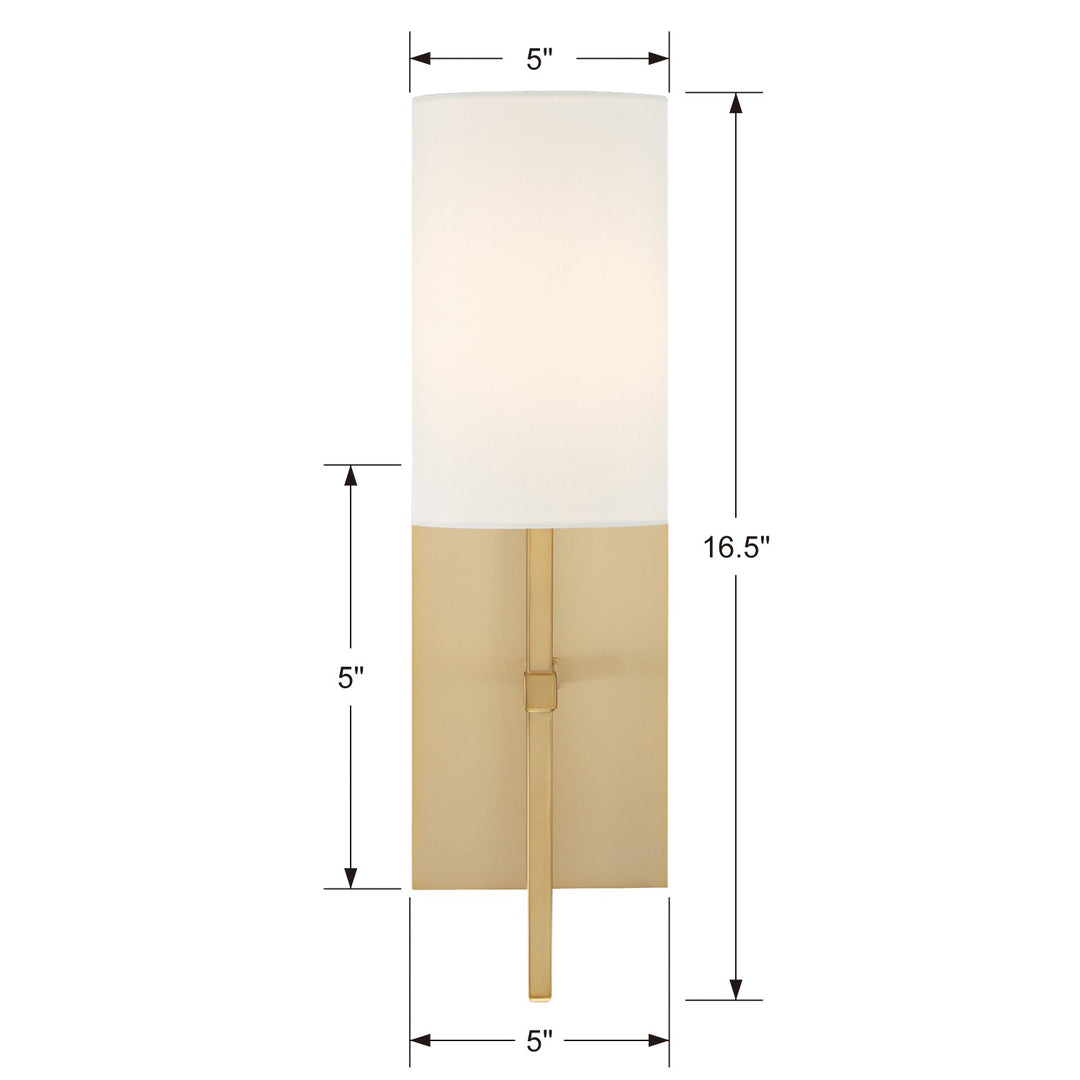 Crystorama Veronica 1 Light Aged Brass Sconce