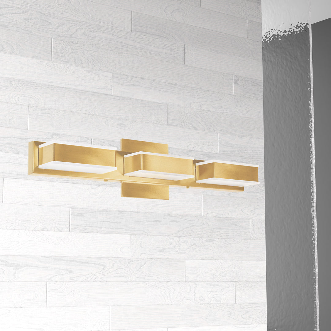 Dainolite 3 Light LED Wall Vanity Gold Finish