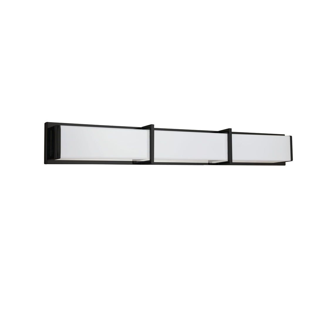 Dainolite 50W Matte Black Vanity Light w/ White Acrylic Diffuser