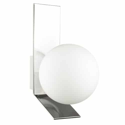 Dainolite 1 Light Halogen Wall Sconce, Aged Brass w/ Opal White Glass