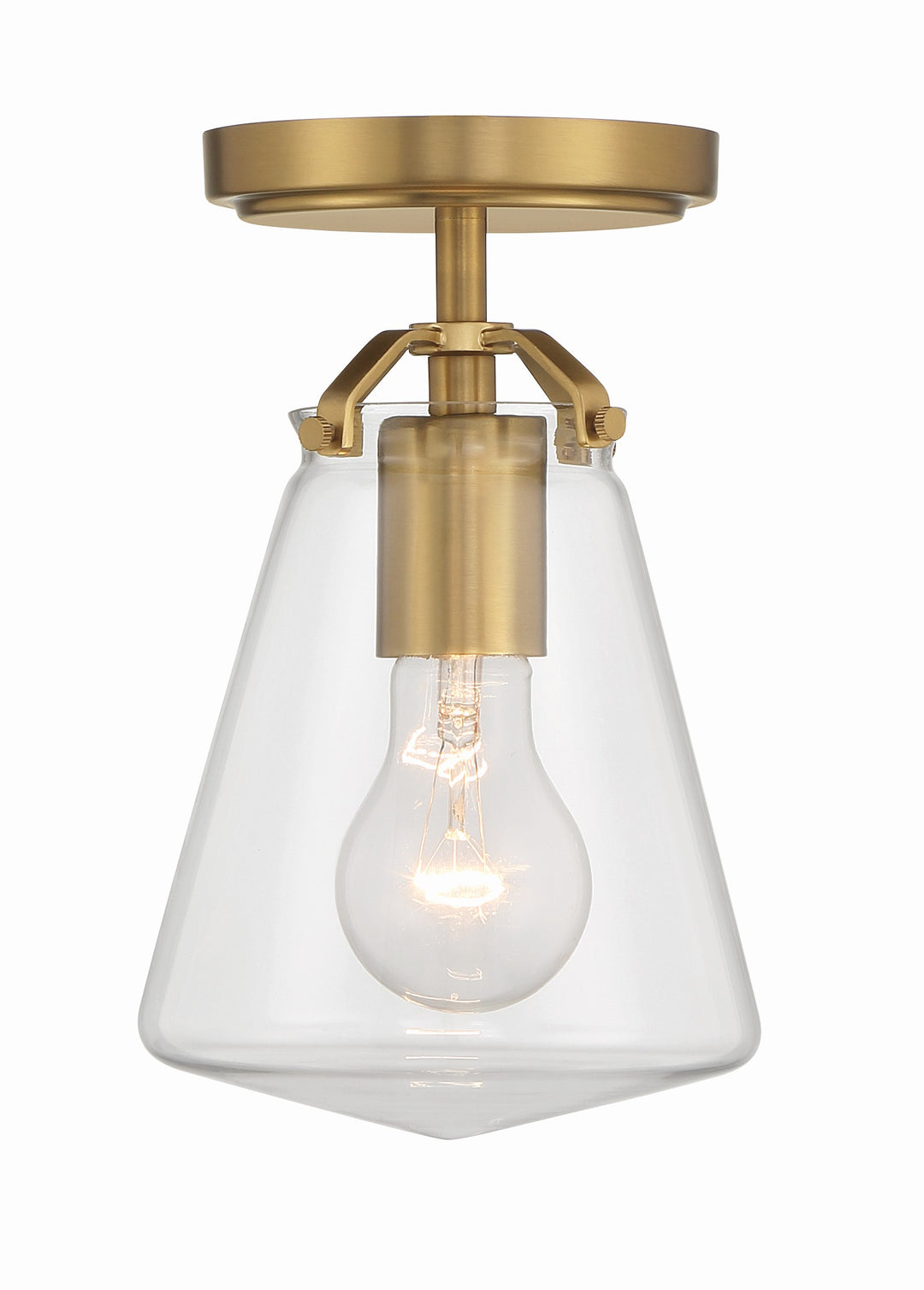 Crystorama Voss 1 Light Luxe Gold Semi Flush Mount