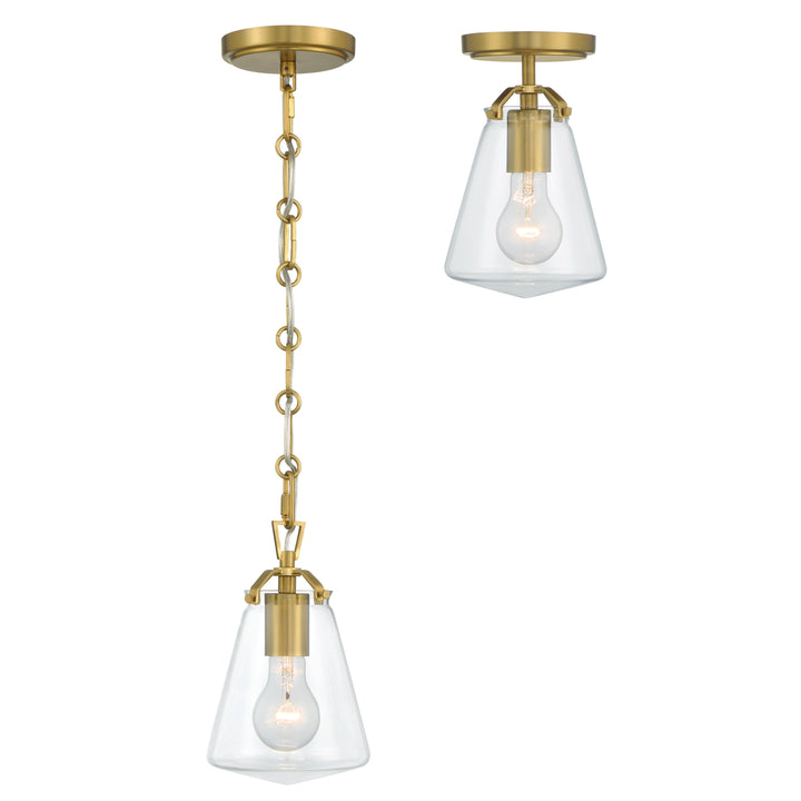 Crystorama Voss 1 Light Luxe Gold Semi Flush Mount